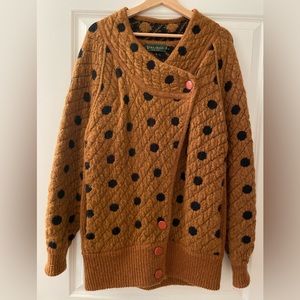 Vera Pelle Brown Polka Dot Cardigan
